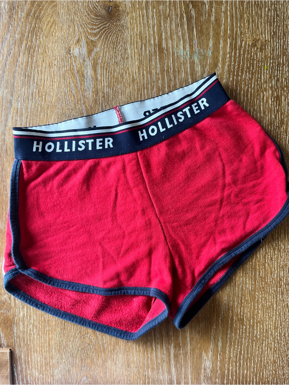 Hollister Red Athletic Shorts with Branded Trim